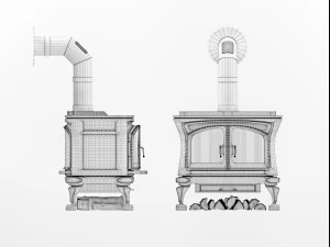 granada wood stove 3D Model