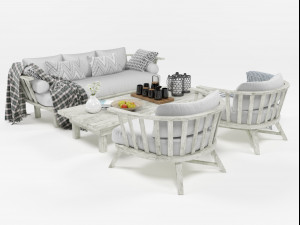 outdoor furniture set 1004 Model 3D