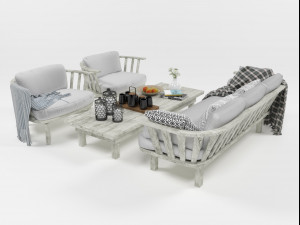 outdoor furniture set 1004 Model 3D