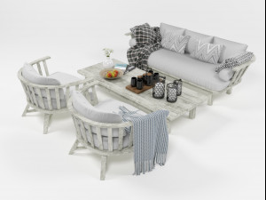 outdoor furniture set 1004 Model 3D