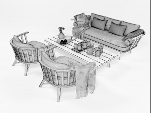 outdoor furniture set 1004 Model 3D