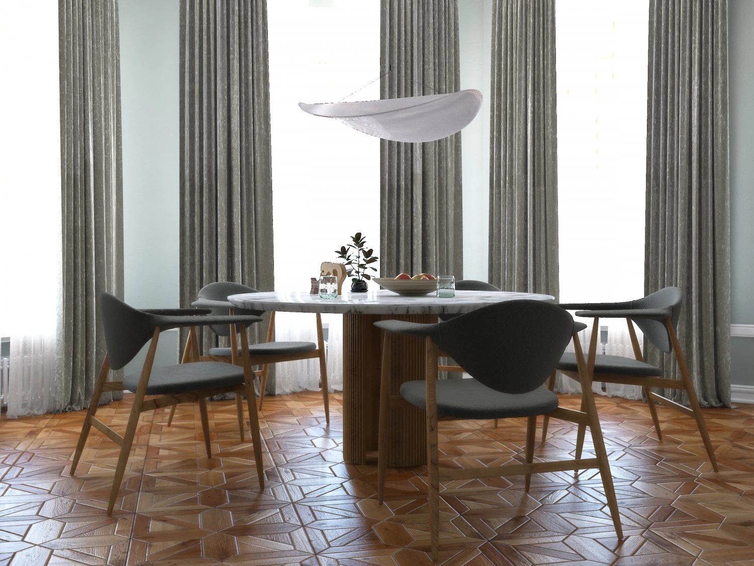 dining furniture set 0912 3D Model .c4d .max .obj .3ds .fbx .stl .blend 