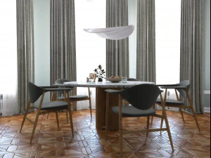 conjunto de m&oacute;veis de jantar 0912 Modelo 3D