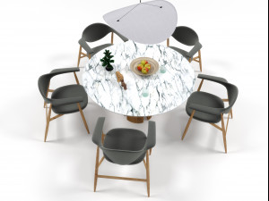 dining furniture set 0912 Modèle 3D