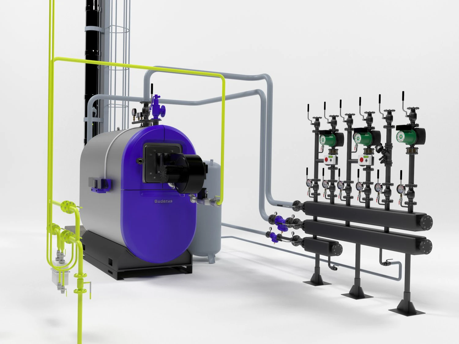 buderus sb745 condensing boiler 3D Model .c4d .max .obj .3ds .fbx .stl .blend