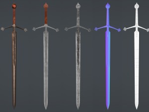 claymore sword - game ready Model 3D