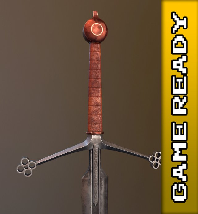 claymore sword - game ready Model 3D .c4d .max .obj .3ds .fbx .stl .blend 