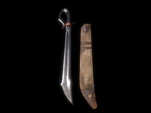 falchion sword - game ready 3D Model