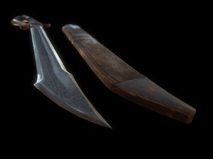 falchion sword - game ready 3D Model