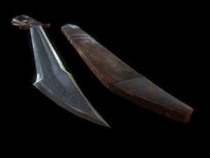 falchion sword - game ready 3D Model