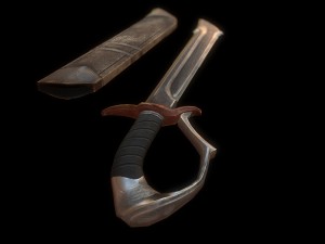 falchion sword - game ready 3D Model