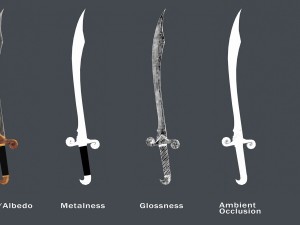 scimitar sword - game ready Modelo 3D