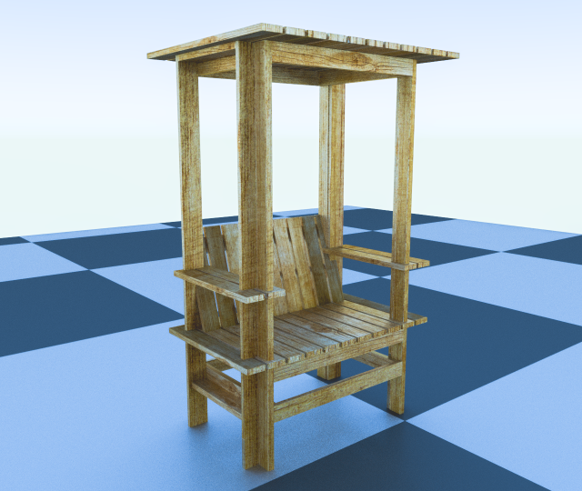 childs wood bench Model 3D .c4d .max .obj .3ds .fbx .stl .blend 