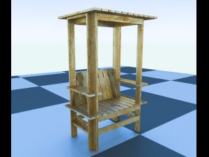 childs wood bench 3Dモデル