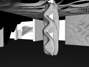 secret space interior sci-fi exhibition room 3D Model