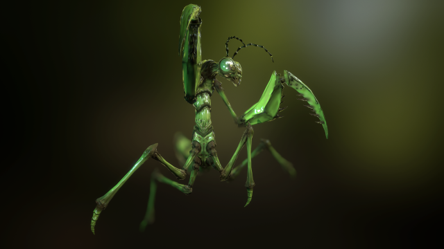 praying mantis 3D Model .c4d .max .obj .3ds .fbx .stl .blend 