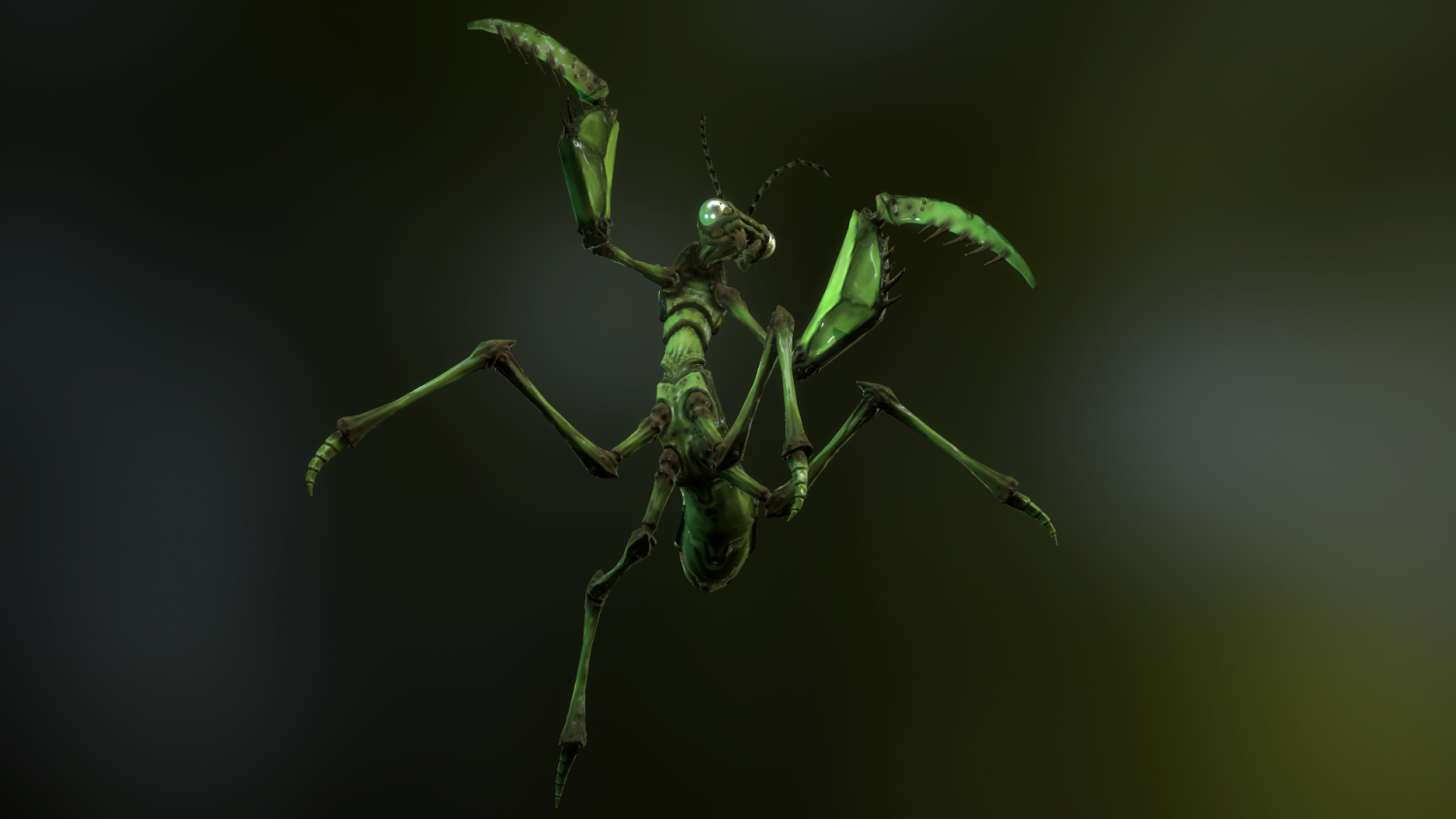 Mantis animation. Low Poly Mantis. Robot praying Mantis.