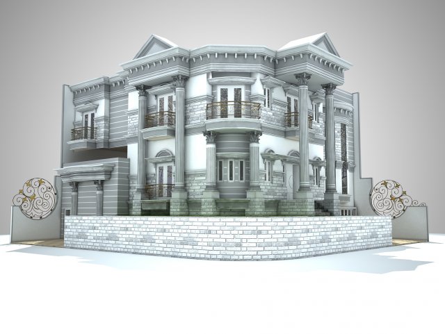 classic corner house Modèle 3D .c4d .max .obj .3ds .fbx .stl .blend 