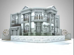 klasik k&ouml;şe evi 3D Model