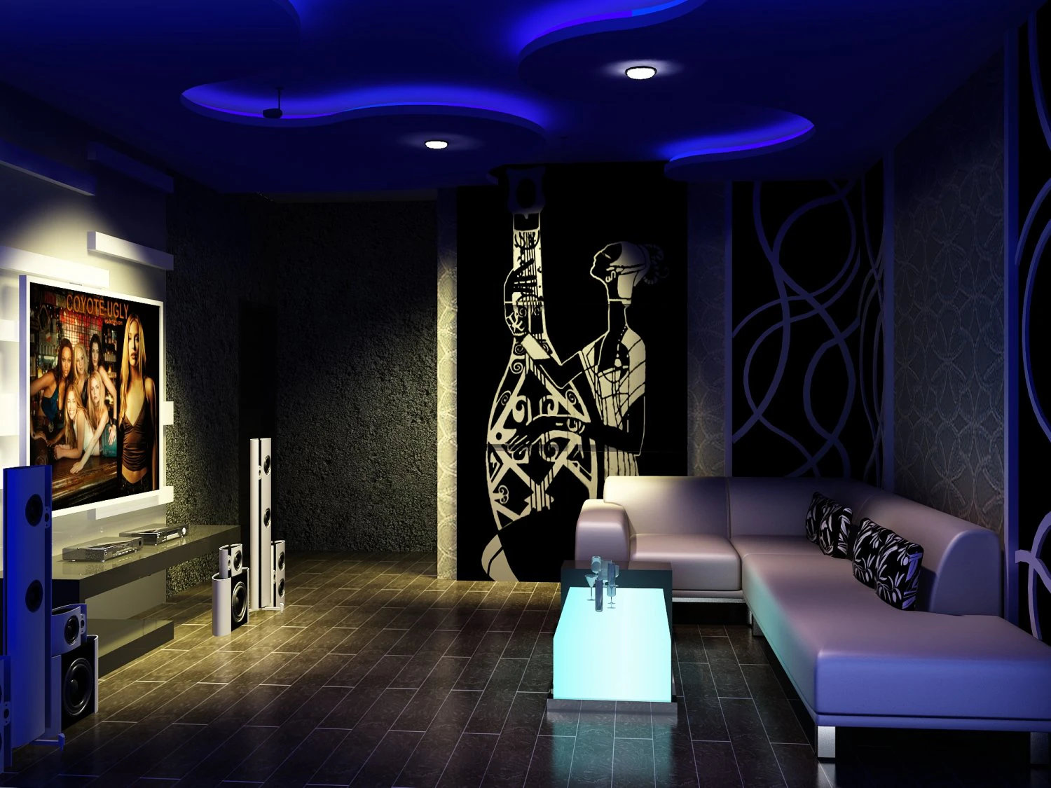 artistic audio room design 3D Model .c4d .max .obj .3ds .fbx .stl .blend