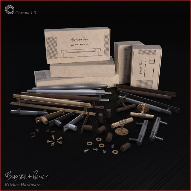 busterpunch kitchen hardware Modello 3D .c4d .max .obj .3ds .fbx .stl .blend 