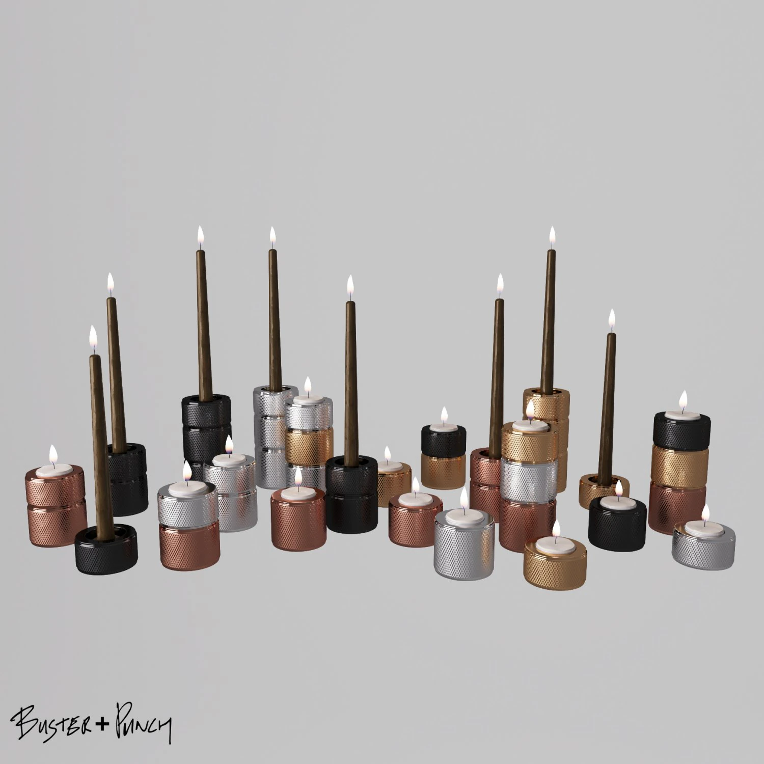 hooked candle holders 3D Model .c4d .max .obj .3ds .fbx .stl .blend 