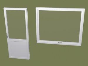 Balcony door and window Model 3D