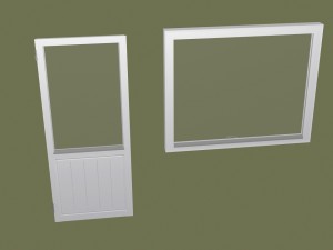 Balcony door and window Model 3D