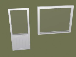 Balcony door and window 3D Model