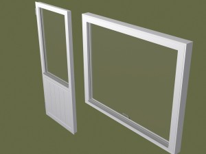 Balcony door and window 3D Модель