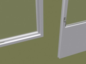 Balcony door and window Model 3D