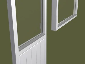 Balcony door and window 3D Model