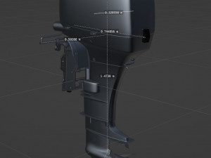 Outboard boat motor 3D Model