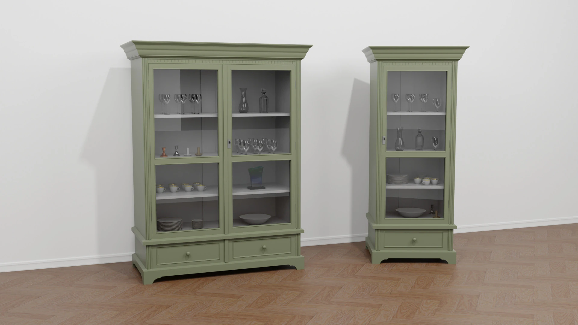 Vintage cabinets 3D Model .c4d .max .obj .3ds .fbx .stl .blend 