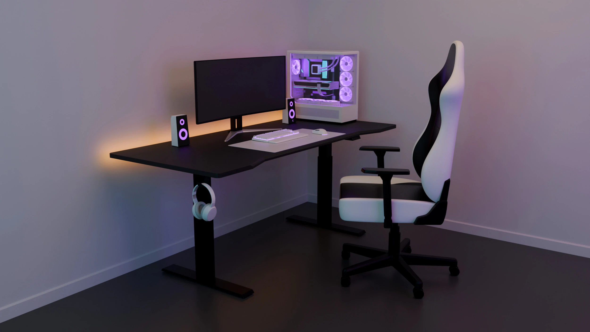 Gaming Setup 3D Model .c4d .max .obj .3ds .fbx .stl .blend 