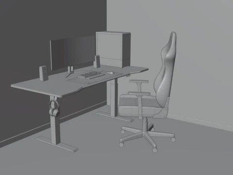 Gaming Setup 3D Model