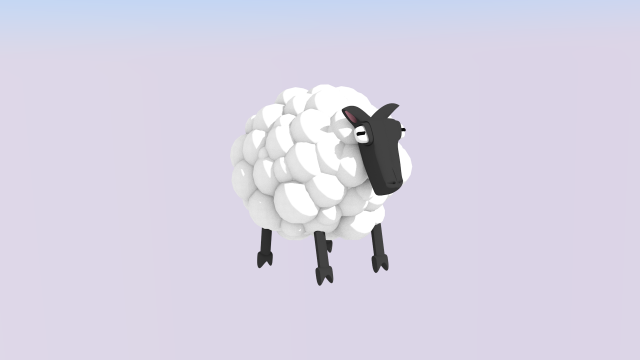 cute sheep Model 3D .c4d .max .obj .3ds .fbx .stl .blend 