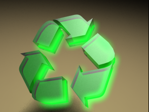 glowing recycle -plastic with green glow 3D Model