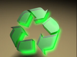 gloeiend recycle-plastic met groene gloed 3D Model