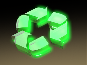 glowing recycle -plastic with green glow 3D Модель