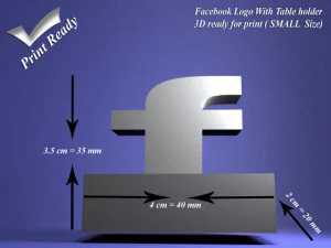 facebook con supporto - pronto per la stampa 3d - misura piccola Modello di stampa 3D