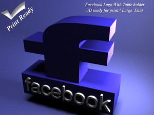 facebook with holder - 3d print ready - large size Modello di stampa 3D