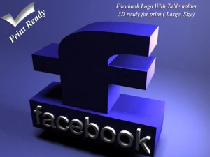 facebook with holder - 3d print ready - large size 3D Print Model