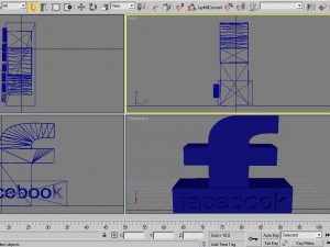 facebook with holder - 3d print ready - large size Modello di stampa 3D