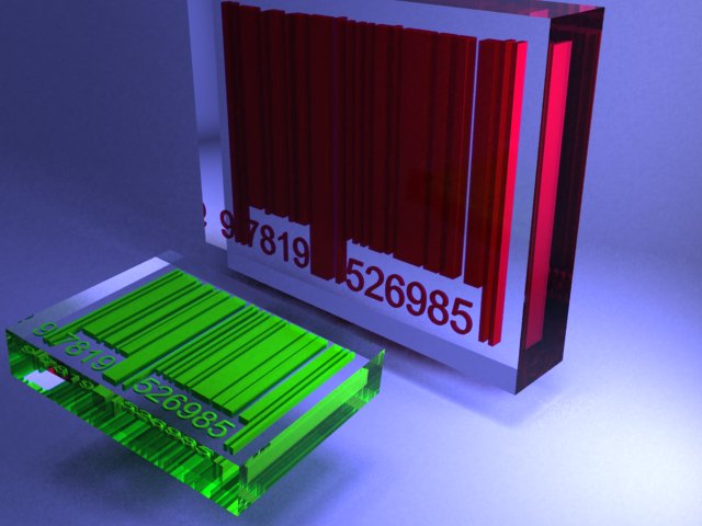 barcode with glass advanced lights scenes- updated 3D Model .c4d .max .obj .3ds .fbx .stl .blend 