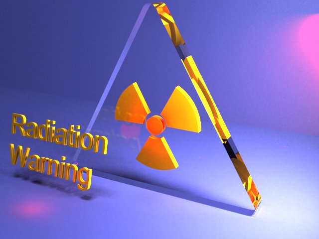 radiation warning icon glass and plastic Modelo 3D .c4d .max .obj .3ds .fbx .stl .blend 