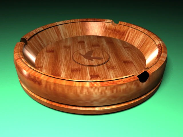 wooden - ashtray v1 3D Model .c4d .max .obj .3ds .fbx .stl .blend