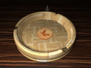 wooden - ashtray v1 3D Model