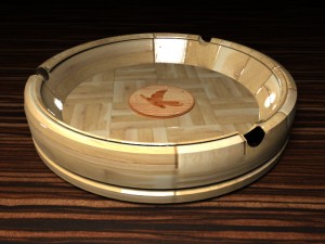 wooden - ashtray v1 3D Модель