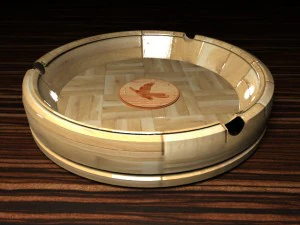 wooden - ashtray v1 3D Model
